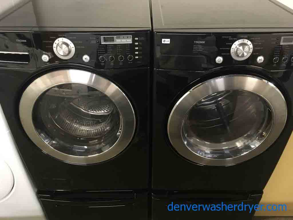 Large Images for Perfect LG FrontLoad WasherDryer Set on Pedestals