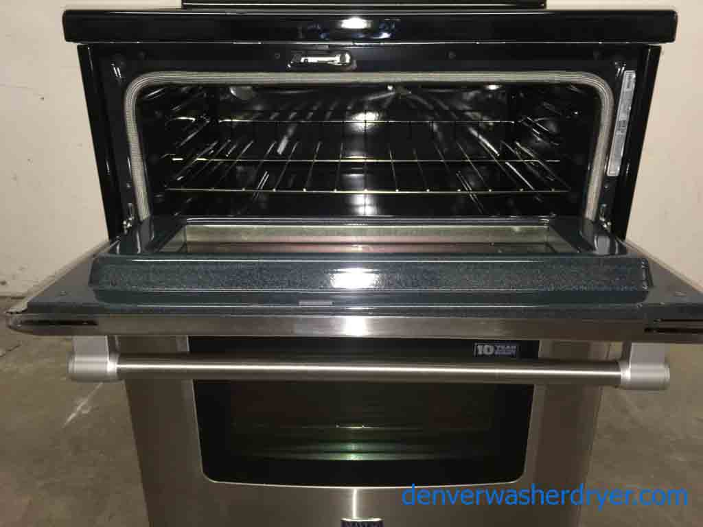 New Maytag Smooth-Top Double-Oven Range, Freestanding, Electric, 1-Year Warranty