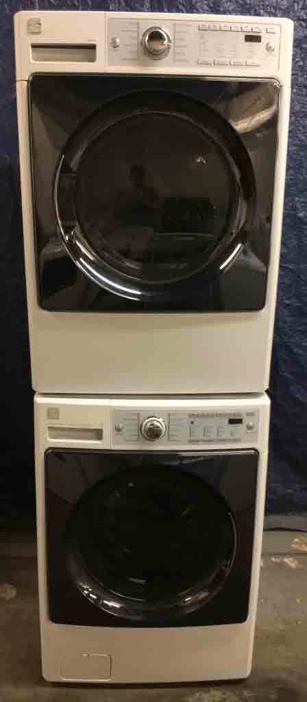 Stacked Front-Load Kenmore Washer|Dryer Set, Electric