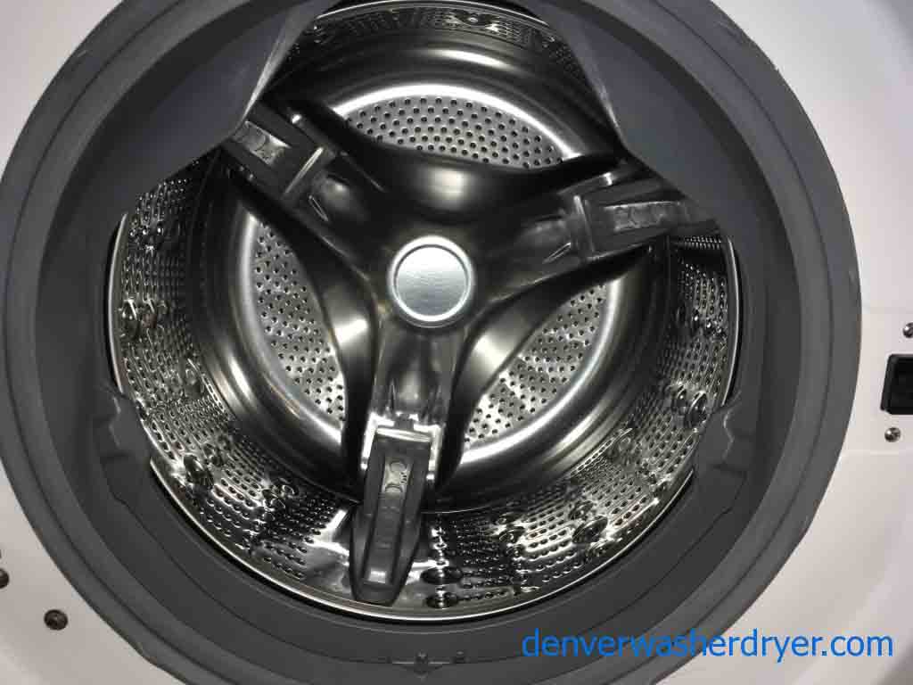 Stacked Front-Load LG Washer|Dryer Set, Steam, Electric, Direct-Drive