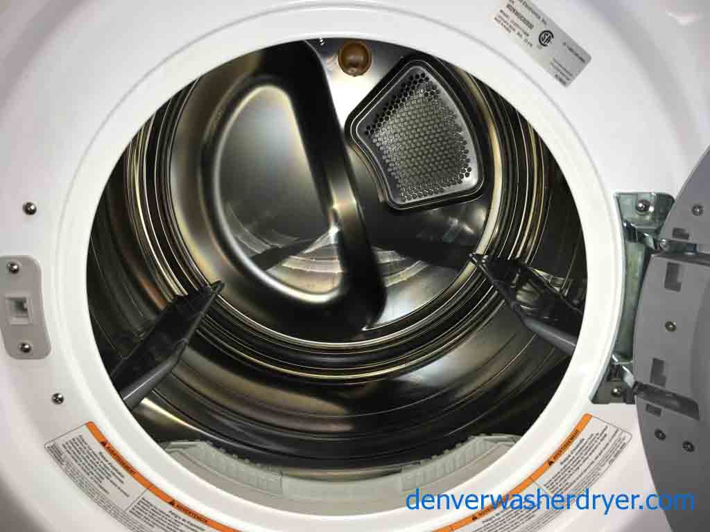 Stacked Front-Load LG Washer|Dryer Set, Steam, Electric, Direct-Drive