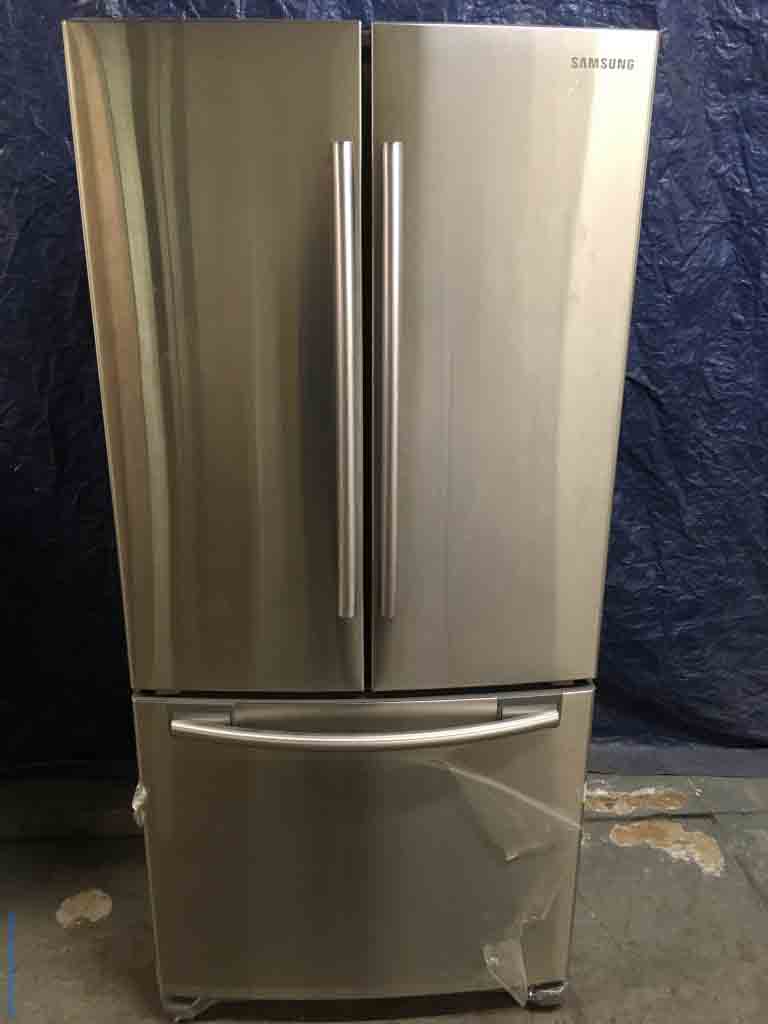 Brand-New 17.5 Cu. Ft. Stainless-Steel Samsung French-Door Refrigerator, 33″ Wide, 1-Year Warranty!