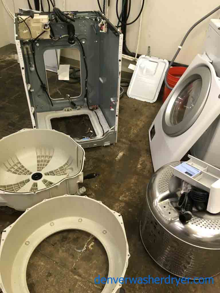 Stacked Front-Load LG Washer|Dryer Set, Steam, Electric, Direct-Drive