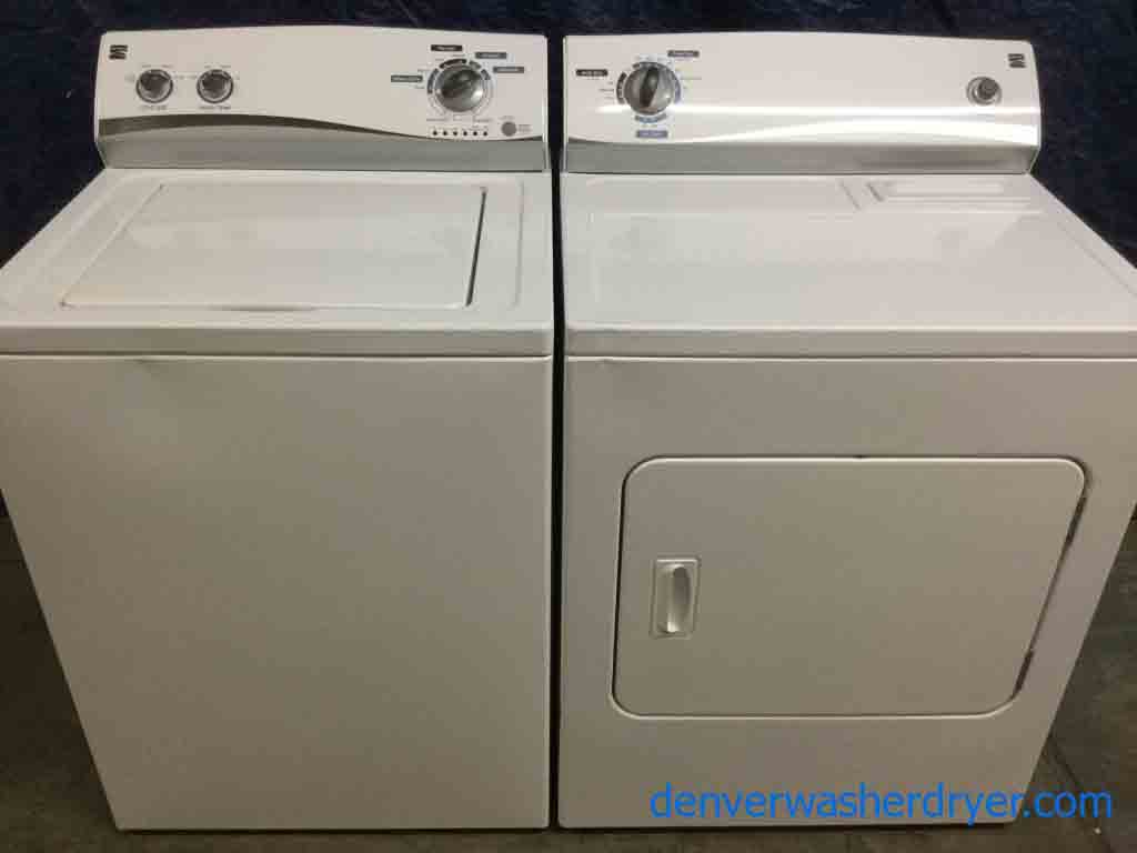Full-Size Kenmore Washer|Dryer Set, 220v, 6-Month Warranrty