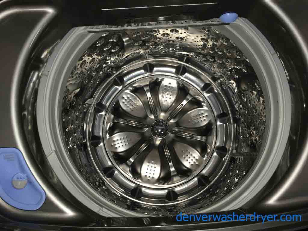 Top-Load LG Laundry Set, Electric Dryer, 4.3 Cu. Ft. Washer, Graphite Steel Metallic