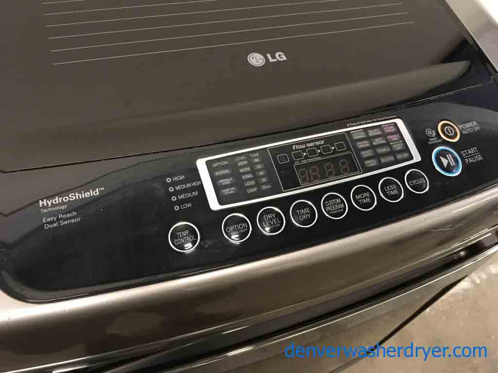 Top-Load LG Laundry Set, Electric Dryer, 4.3 Cu. Ft. Washer, Graphite Steel Metallic