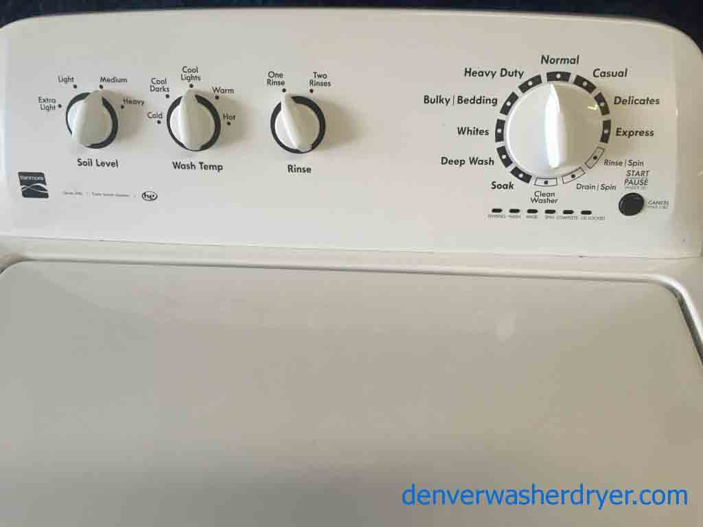 White HE Kenmore Top Load 3.5 cu. ft. Washer with Agitator and 6-Month Warranty