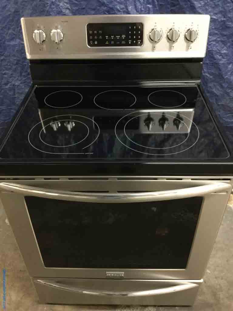 Stainless Frigidaire Gallery Range, Glass-Top Stove, Convection Oven