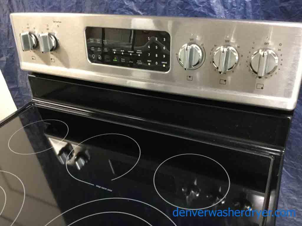 Stainless Frigidaire Gallery Range, Glass-Top Stove, Convection Oven