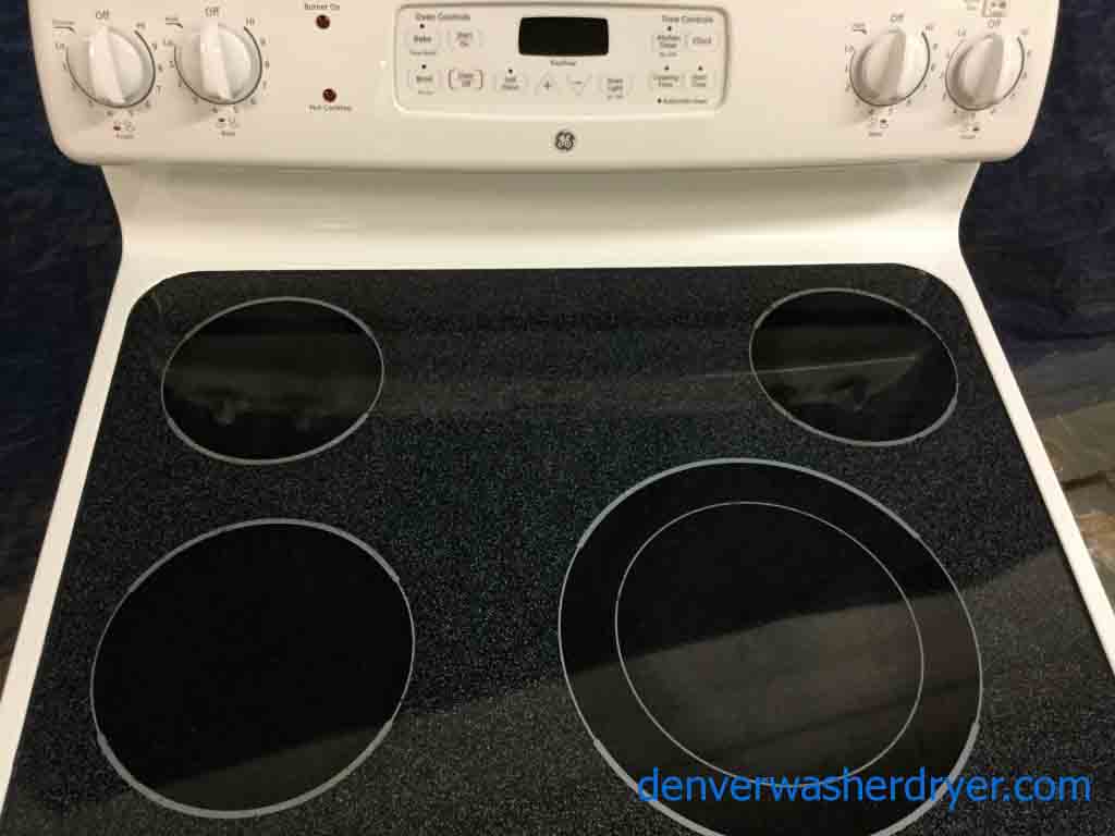 Large Images for White GlassTop Stove, GE, 30″ Freestanding Range