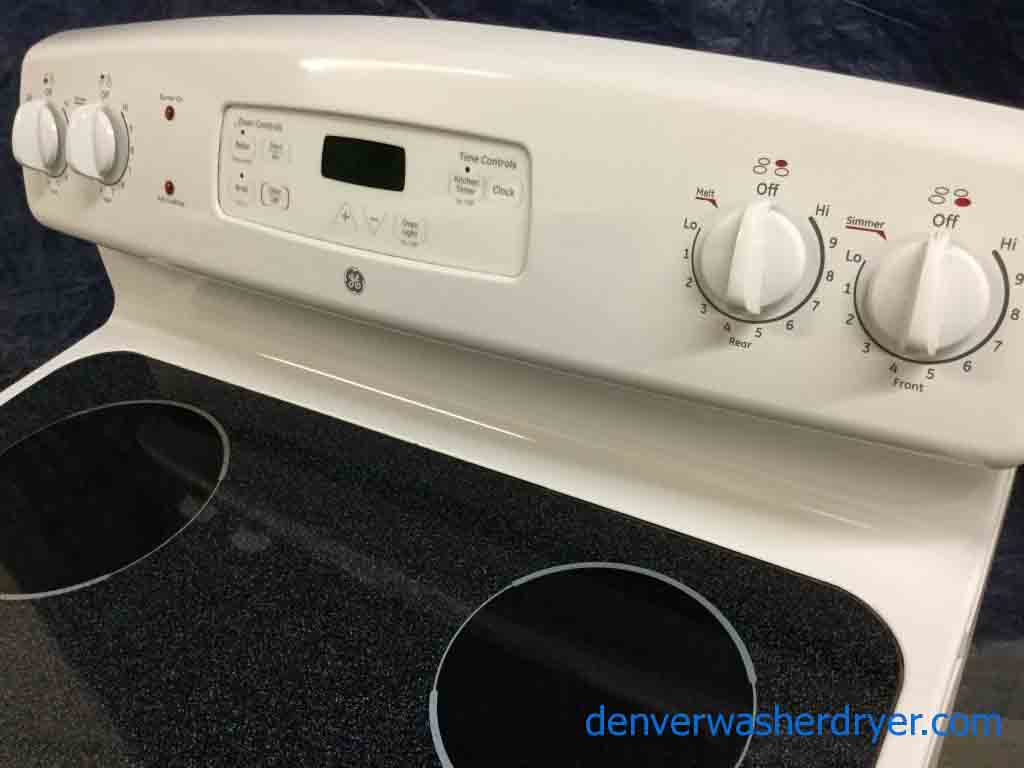 White Refrigerator w/ice-maker and White Electric Range