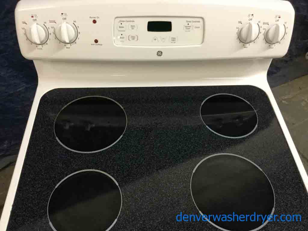 White Refrigerator w/ice-maker and White Electric Range