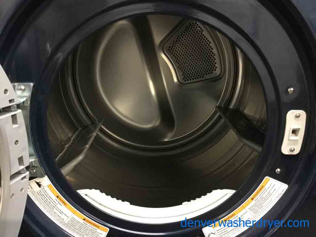 Beautiful BLUE LG Front-Load Washer, Electric Dryer, Stackable, Steam & Sanitary Cycles!