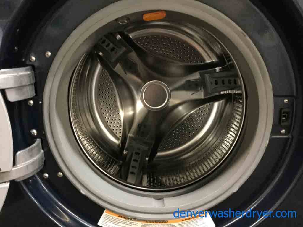 Beautiful BLUE LG Front-Load Washer, Electric Dryer, Stackable, Steam & Sanitary Cycles!