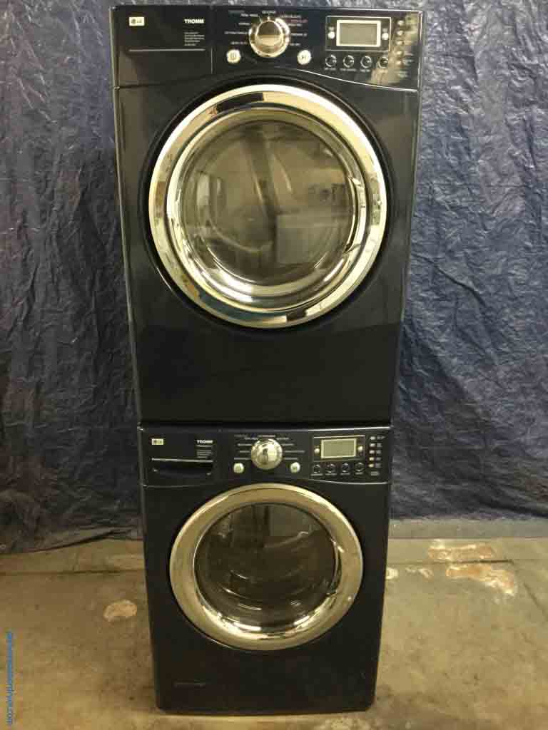 Beautiful BLUE LG Front-Load Washer, Electric Dryer, Stackable, Steam & Sanitary Cycles!
