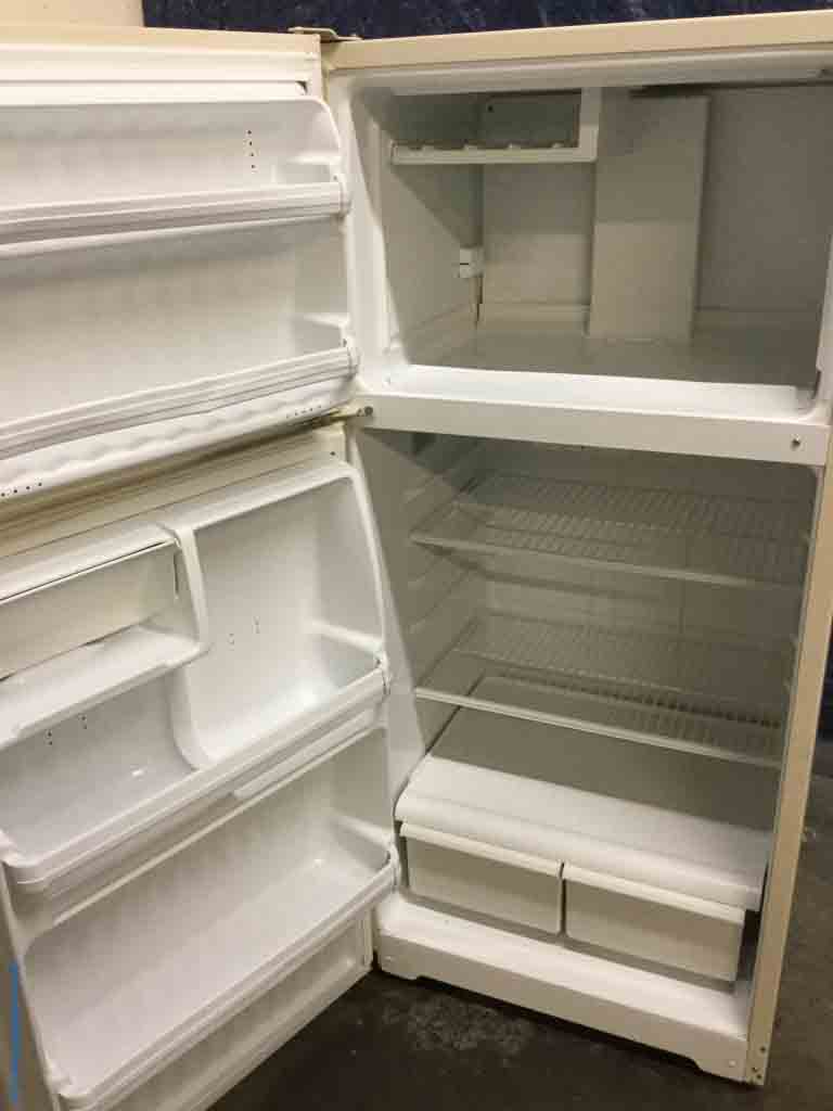 Bisque GE Refrigerator, 14 Cu. Ft., Cold and Clean!