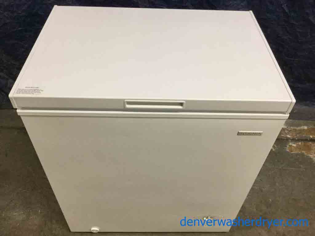 Gently Used Chest Freezer, 5 Cu. Ft. by Insignia, White, Working Perfectly