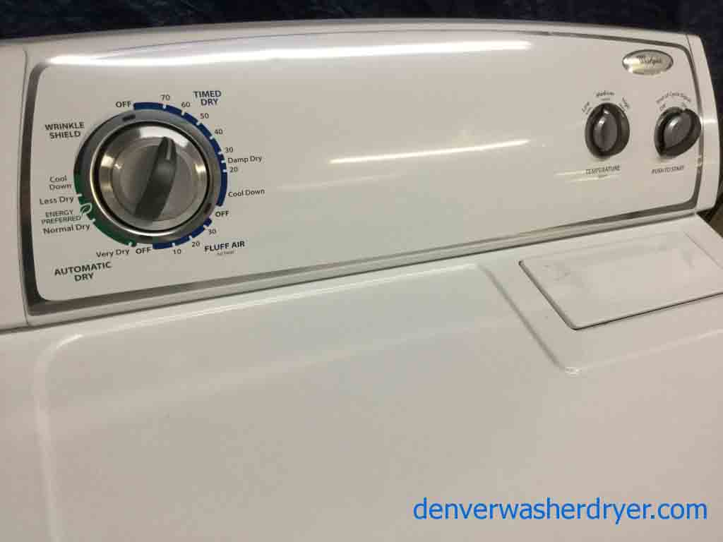 Full-Size Whirlpool Laundry Set, Super Capacity Washer, Electric Dryer – 5 year