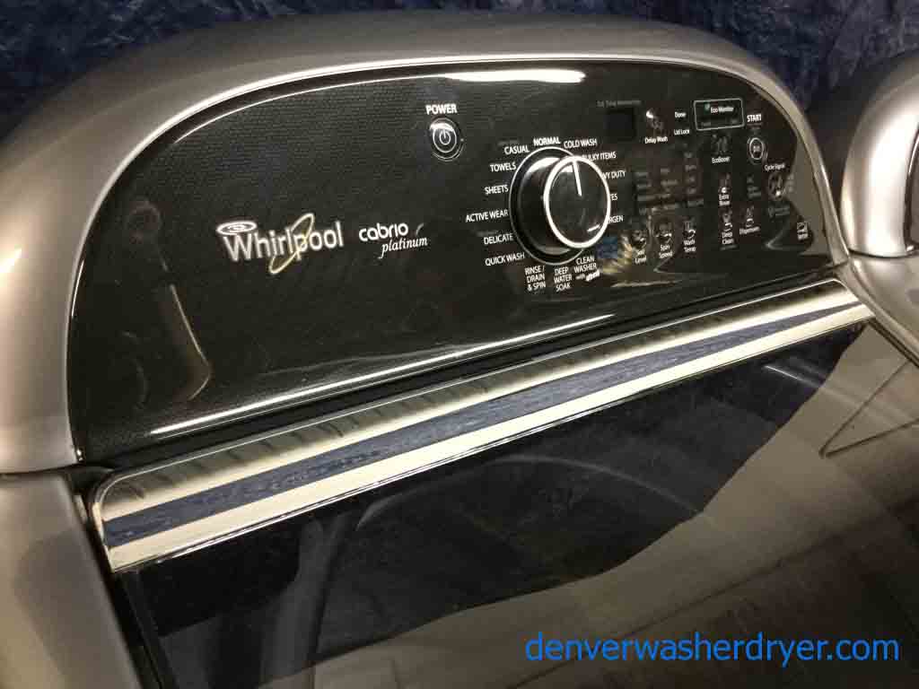 Solid Whirlpool Cabrio Platinum Direct-Drive Laundry Set, High End,5 year