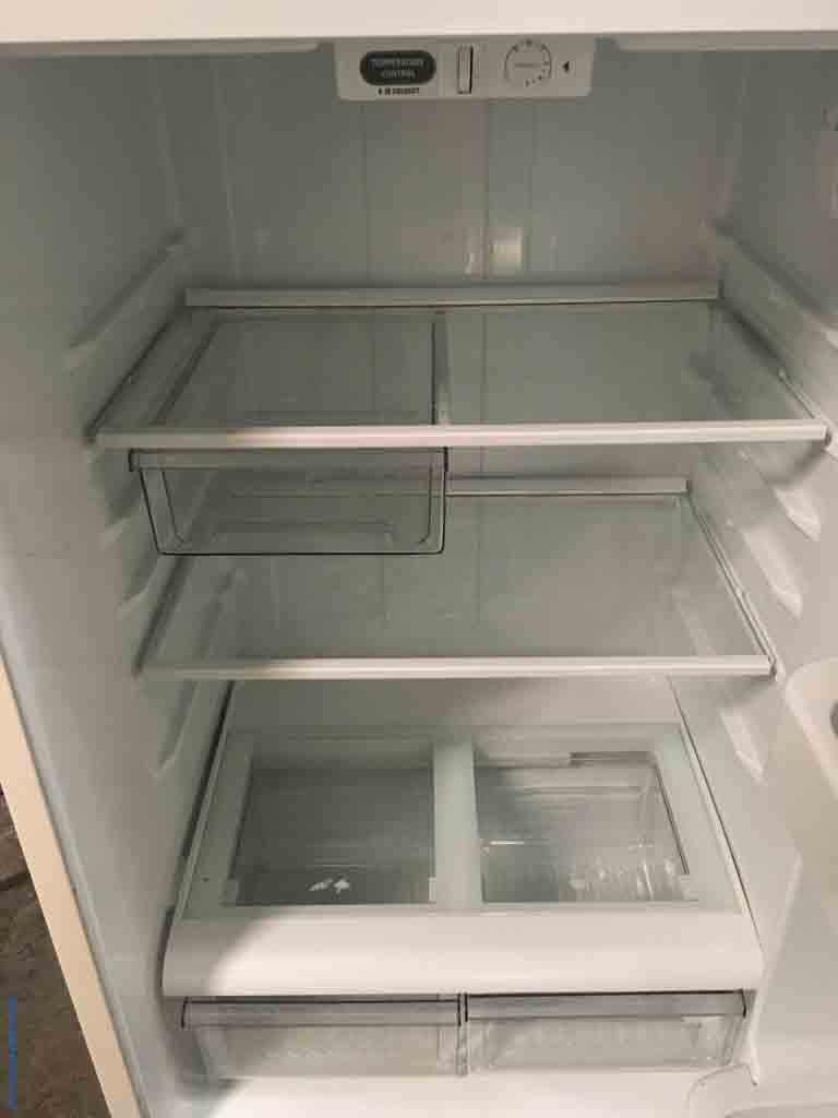 Glorious GE Refrigerator, Large 18 Cu. ft. Capacity, Beige Color, Glass Shelves
