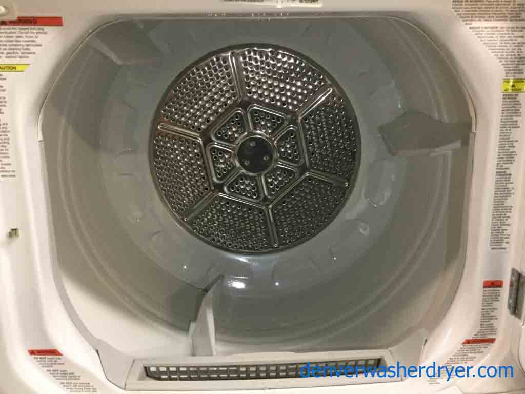 Newer Model GE Full-Sized Stackable 27″ Laundry Center, 220V, Clean and Warrantied!
