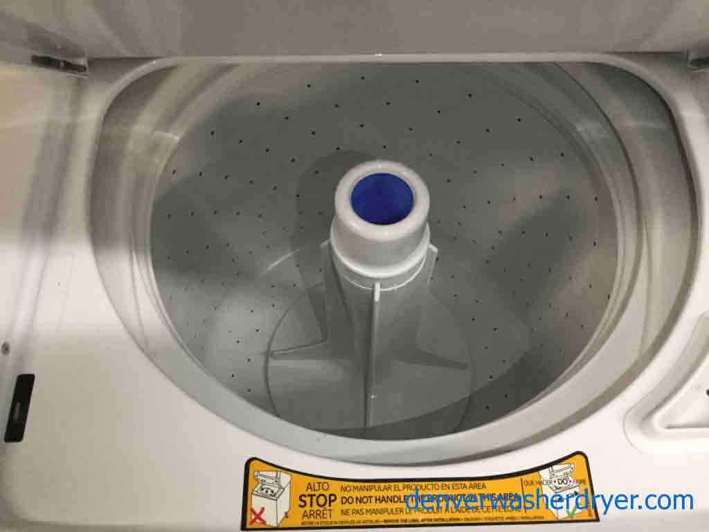 Newer Model GE Full-Sized Stackable 27″ Laundry Center, 220V, Clean and Warrantied!