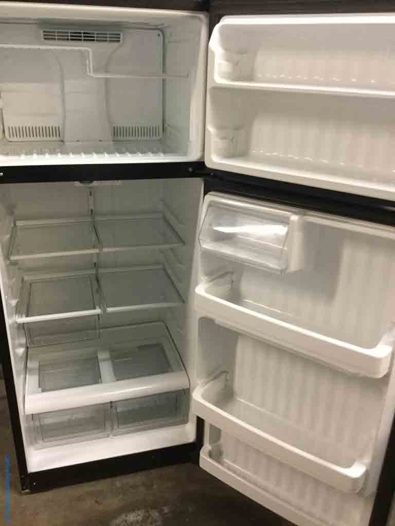 Large Images for Black GE Refrigerator, TopMount, Glass Shelves, 18 Cu