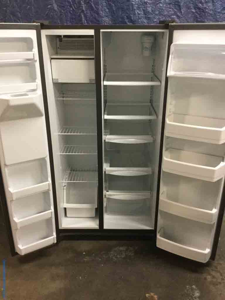 Used Stainless Side-by-Side GE Refrigerator, 25 Cu. Ft., 5-Year Warranty!