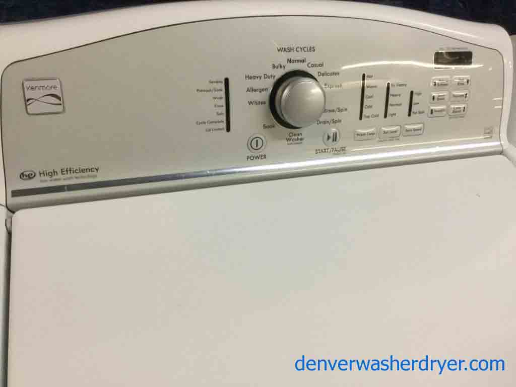 Kenmore Washer Dryer Set, Full-Size, HE, Electric in White