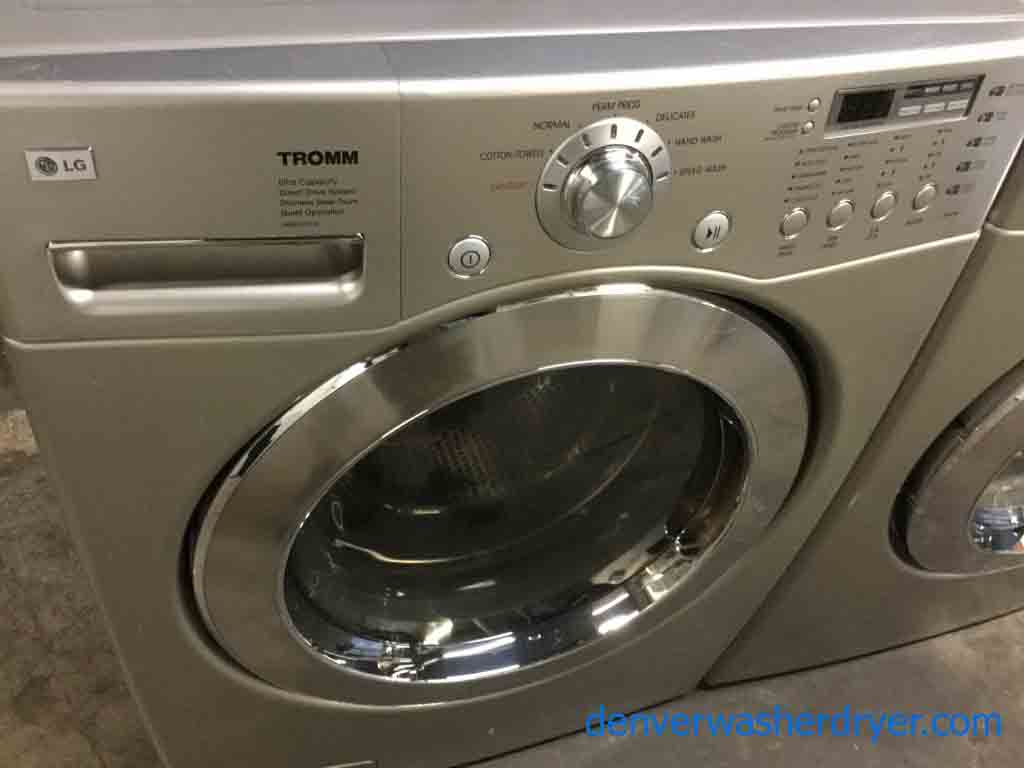 Large Images for Sleek Silver LG Tromm Front-Load Laundry Set, Electric ...