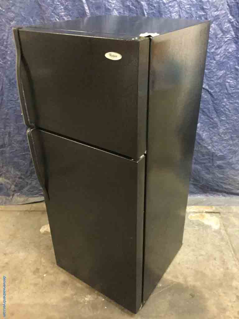 16 Cu. Ft. Top Freezer Whirlpool Refrigerator & Black Glass-Top Stove by GE