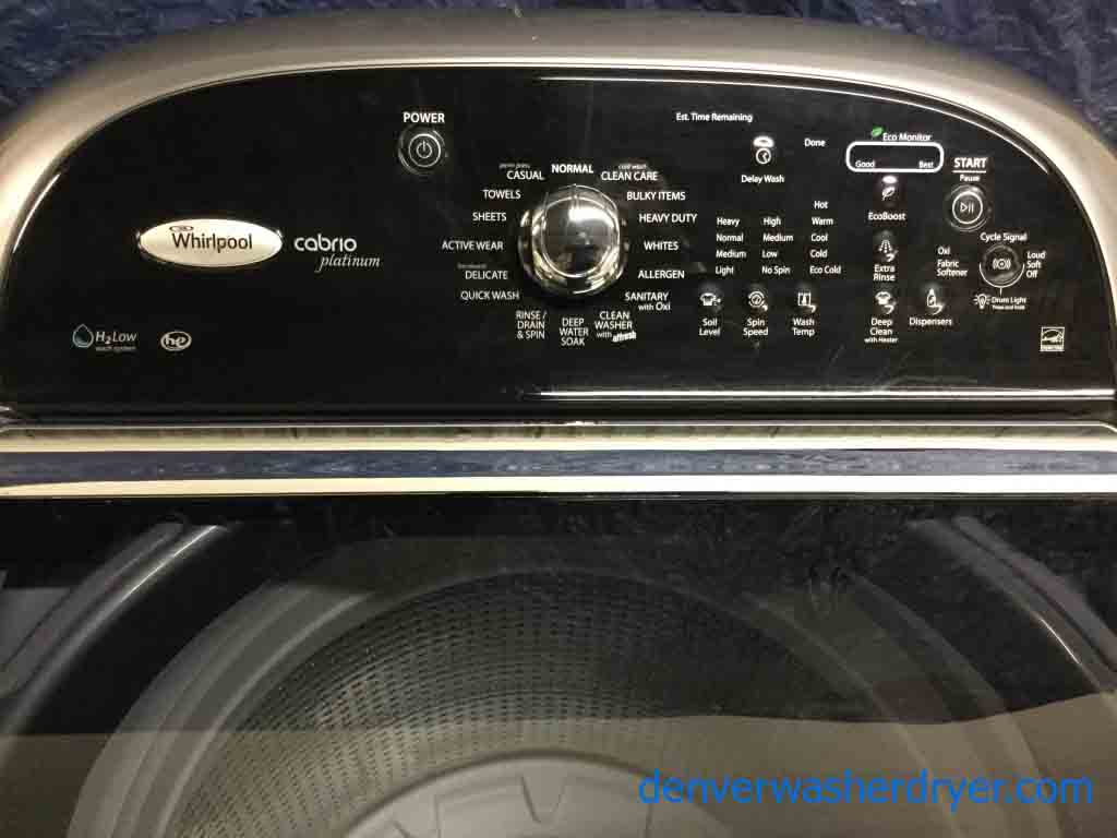 Silver Whirlpool Cabrio Platinum Direct-Drive Washing Machine, Top-of-the-Line, 1-Year Warranty!