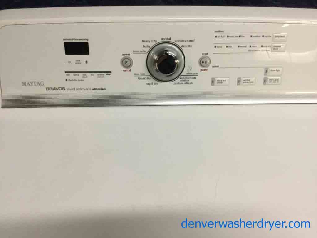 High-End Maytag Bravos Set, Direct-Drive, Electric Steam Dryer, 1-Year Warranty!