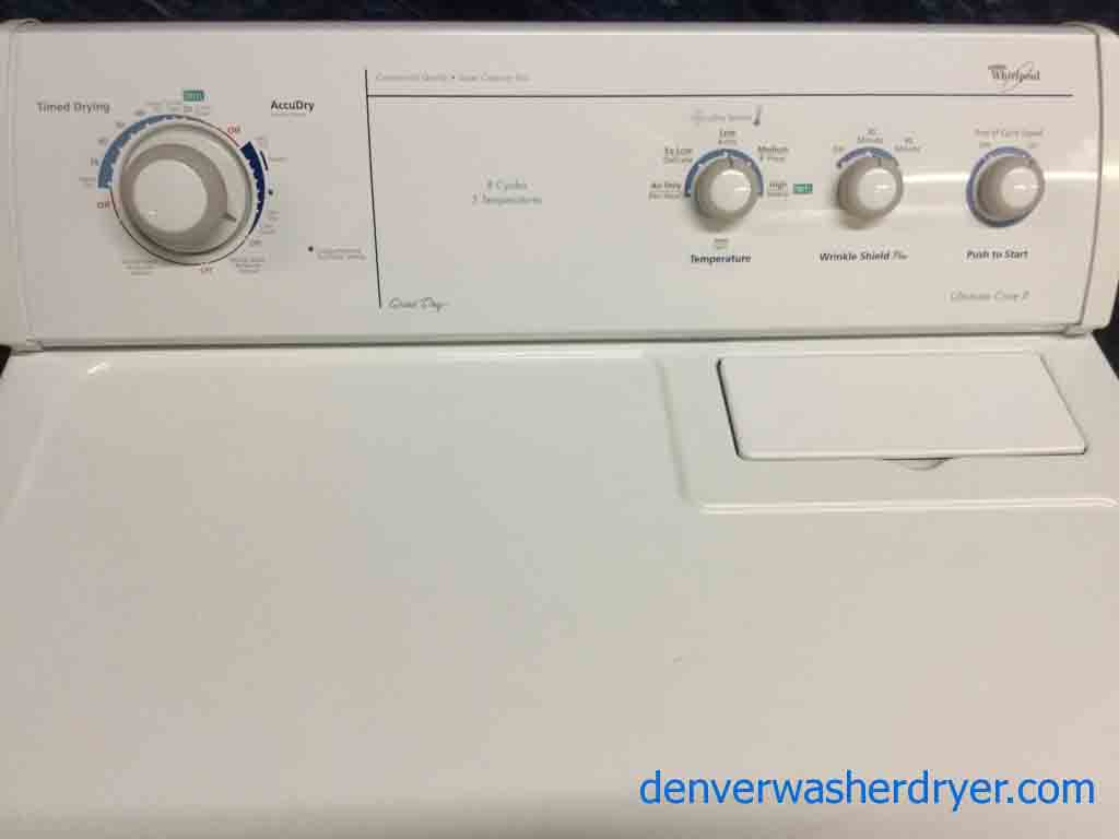 MIX MATCHED- Commercial Quality Whirlpool Dryer, Electric, Super Capacity Plus,&Single Whirlpool 4.3 Cu.Ft. Washer 1-Year Warranty!