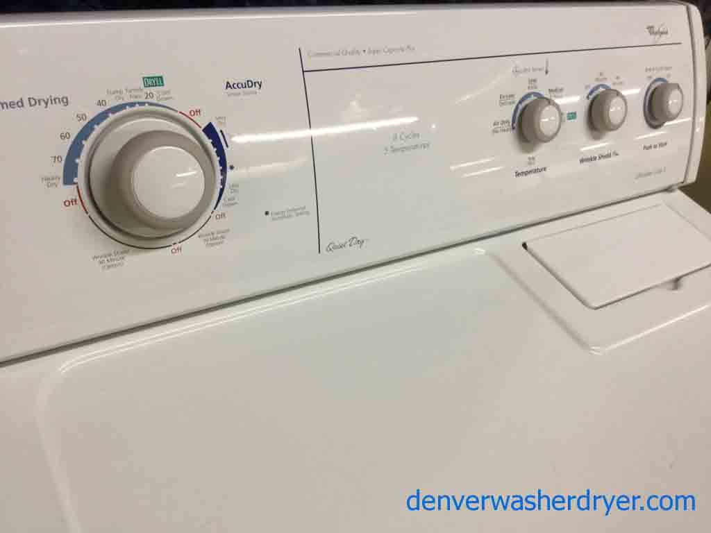 MIX MATCHED- Commercial Quality Whirlpool Dryer, Electric, Super Capacity Plus,&Single Whirlpool 4.3 Cu.Ft. Washer 1-Year Warranty!