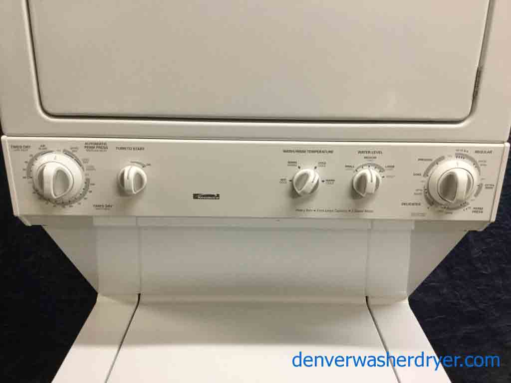 Sturdy 27″ Kenmore Stackable (Unitized) Washer Dryer Set, 220V, Full-Size