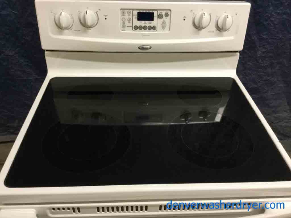 Large Images for Slick White GlassTop Stove, 30″ Whirlpool, Electric