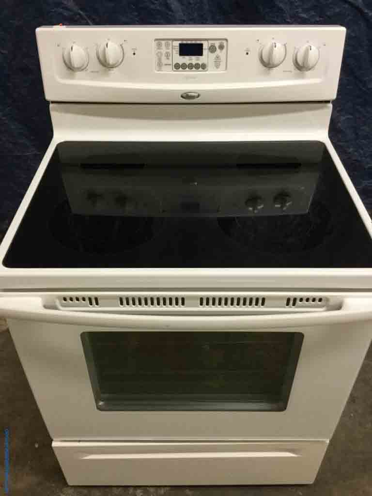 Large Images for Slick White GlassTop Stove, 30″ Whirlpool, Electric
