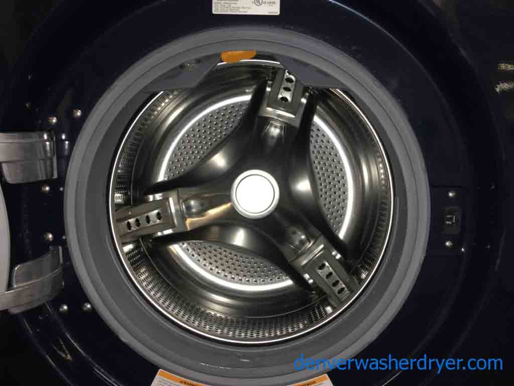 Beautiful Blue LG TROMM Front-Load Laundry Set on Pedestals, Electric, Steam & Sanitary, High-End!