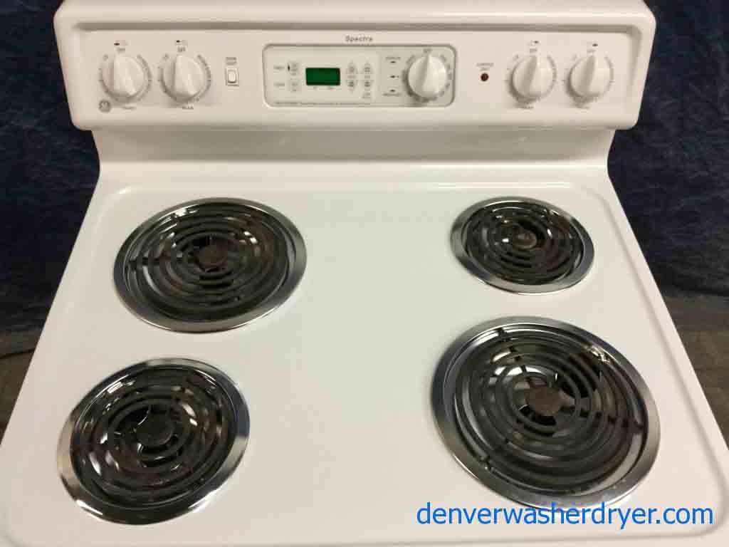 Large Images for 30″ CoilTop Stove, White, GE, Electric, SelfCleaning