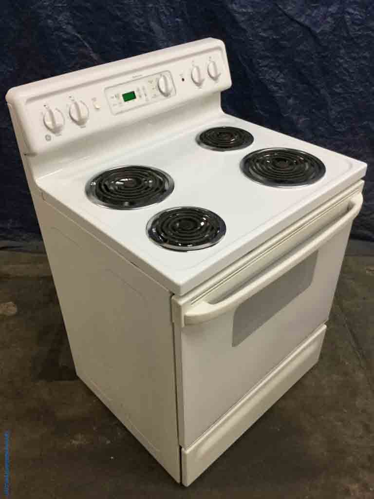 Large Images for 30″ CoilTop Stove, White, GE, Electric, SelfCleaning