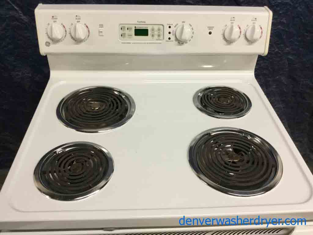 Large Images for Discount Stove, White GE CoilTop, Electric, Self
