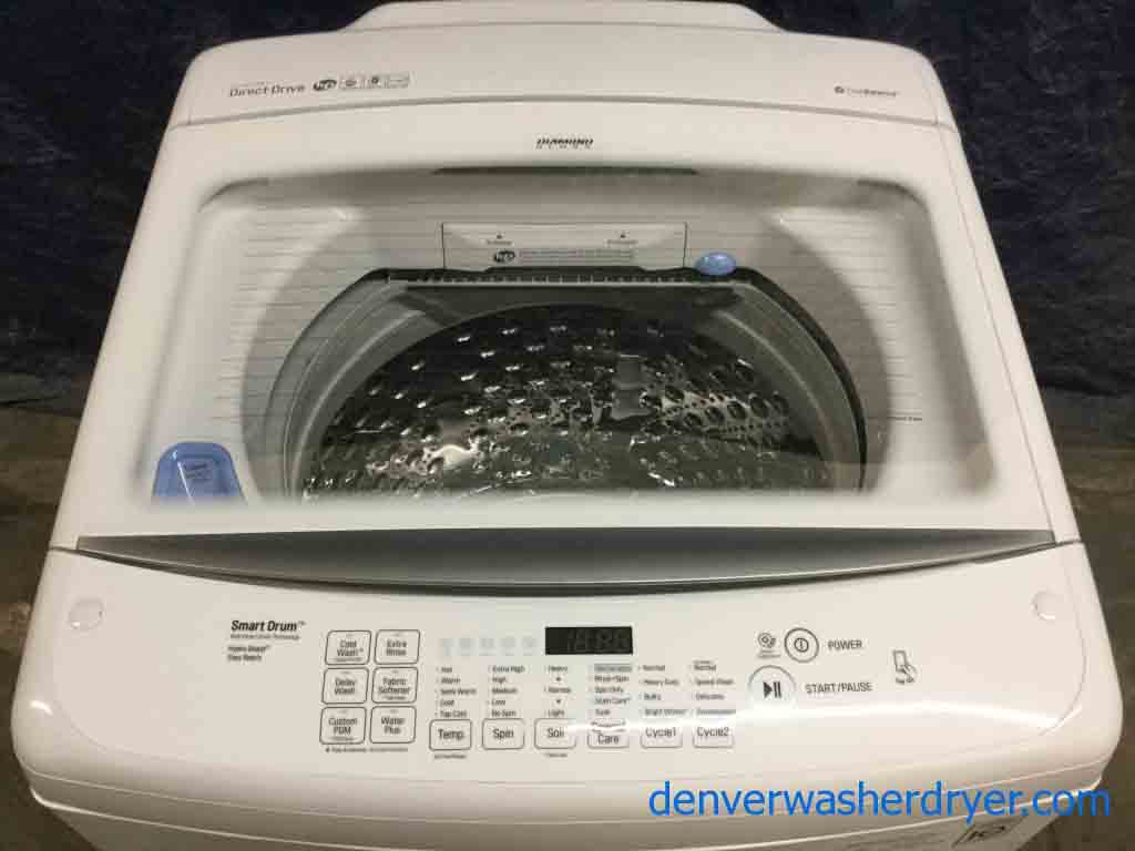 New LG 4.5 Cu. Ft. Top-Load Washing Machine, Direct-Drive in White, 1-Year Warranty!