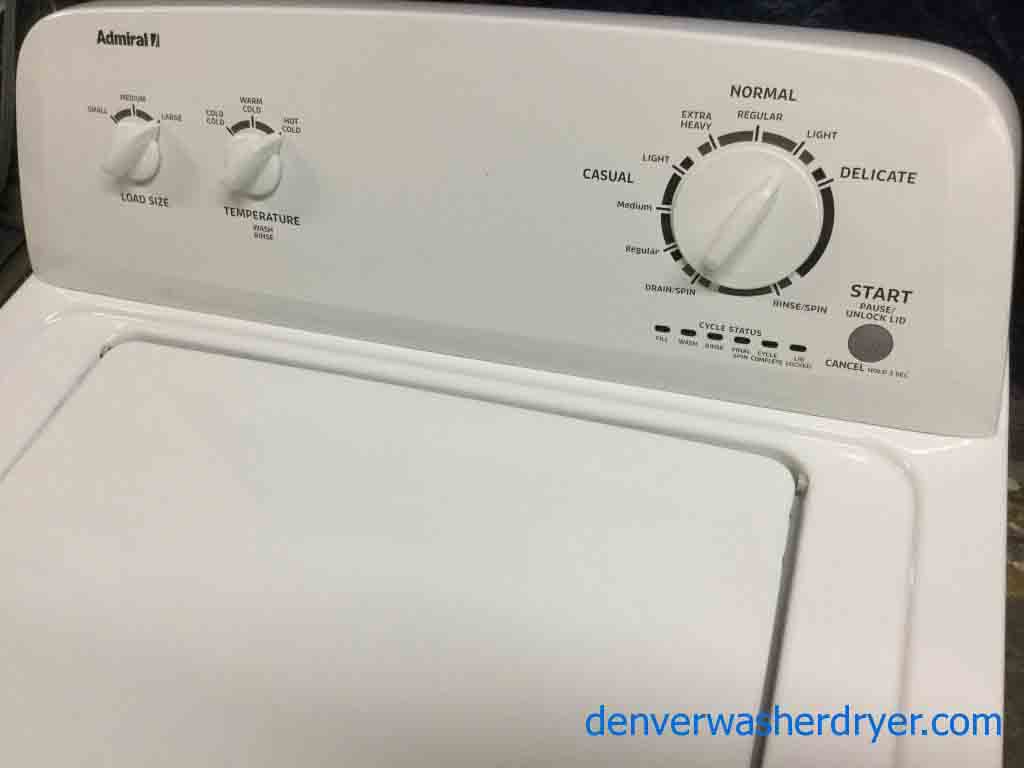 Full-Sized Admiral Washing Machine, Agitator, Clean and Good-Working, 1-Year Warranty