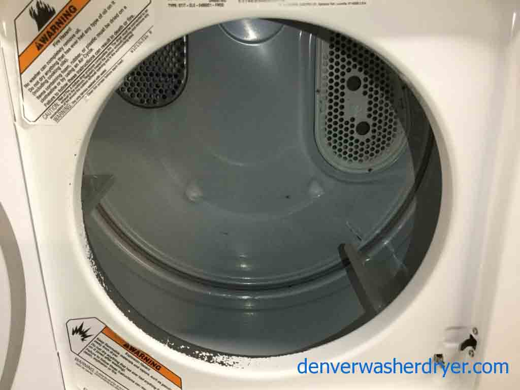 GE Spacemaker 24″ Wide Stackable (Unitized) Laundry Center, Electric, Quality Refurbished, 1-Year Warranty—Smooth-Top Electric Range, White, 30″ Freestanding, GE, 1-Year Warranty