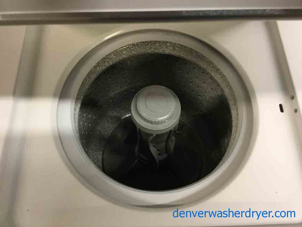 GE Spacemaker 24″ Wide Stackable (Unitized) Laundry Center, Electric, Quality Refurbished, 1-Year Warranty—Smooth-Top Electric Range, White, 30″ Freestanding, GE, 1-Year Warranty