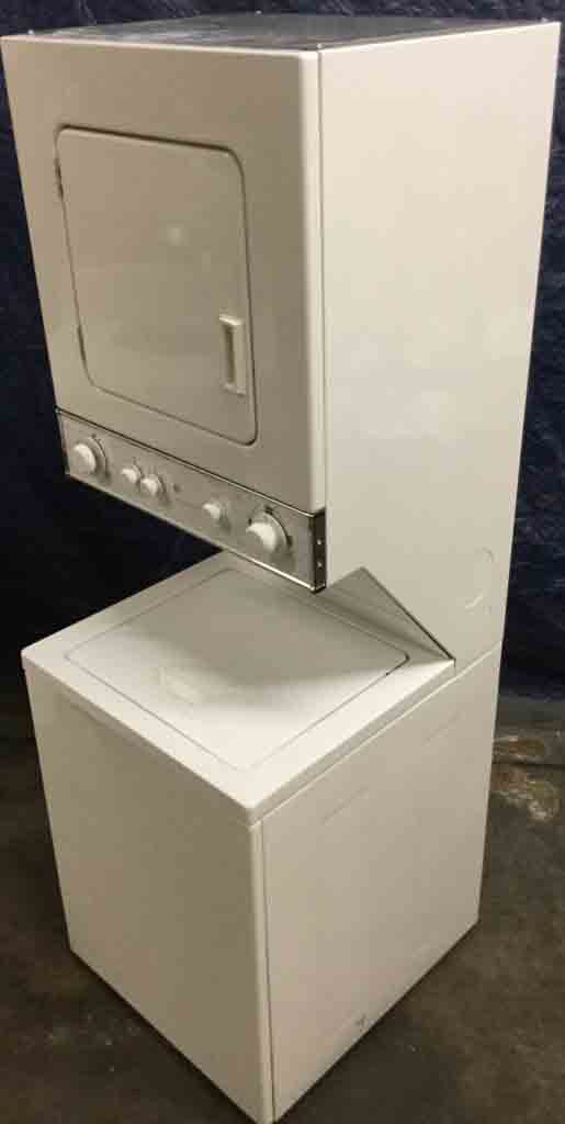 GE Spacemaker 24″ Wide Stackable (Unitized) Laundry Center, Electric, Quality Refurbished, 1-Year Warranty—Smooth-Top Electric Range, White, 30″ Freestanding, GE, 1-Year Warranty