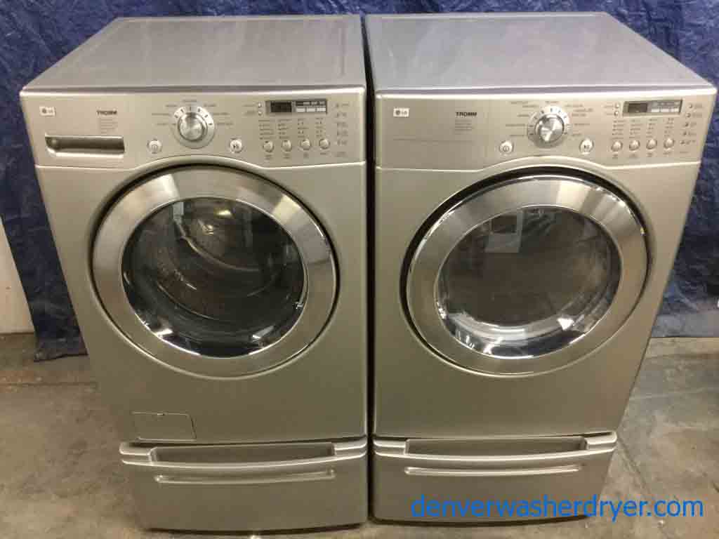 Large Images for Spectacular Silver LG FrontLoad Set on Pedestals