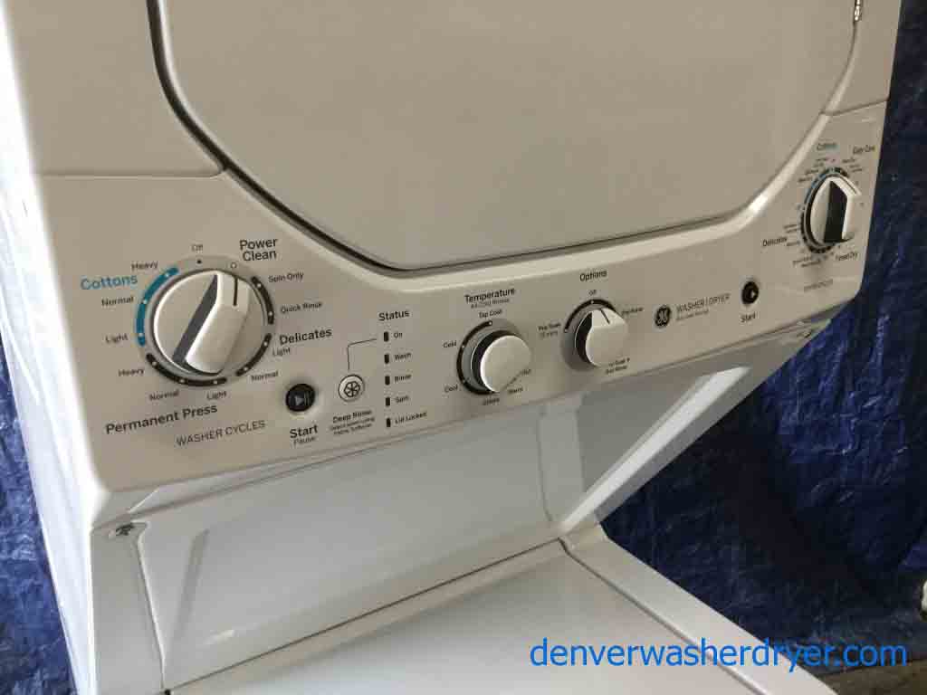 Newer Model 24″ Wide Stackable(Unitized) GE Laundry Center, Electric, 1-Year Warranty