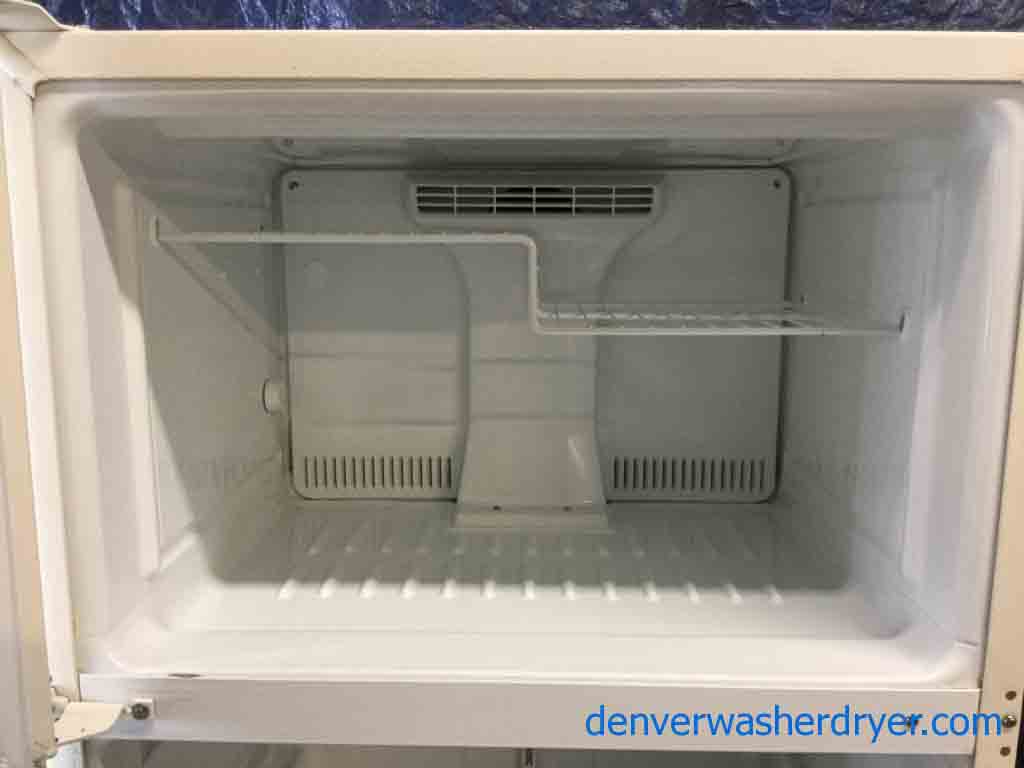 Used GE Refrigerator, Almond Color, 18 Cu. Ft., Clean and Cold, 1-Year Warranty!